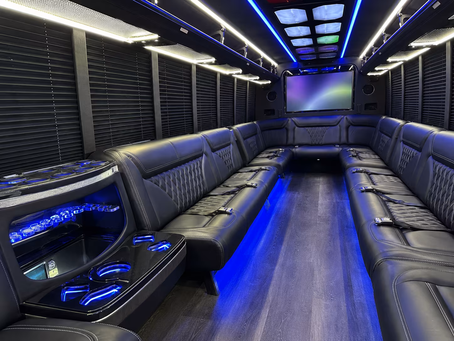 scottsdale 20 passenger party bus inside